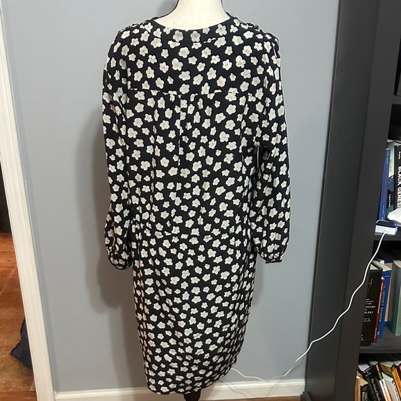 🏈FINAL DROP🏈 Kate Spade Black and White Floral Dress L Large - Picture 4 of 4